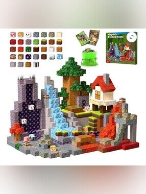 WLBES 100PCS Magnetic Blocks Set, Lava Forest Design, STEM Educational Building